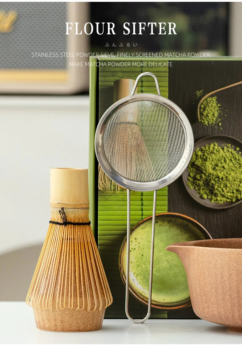 8-Piece Kiln-Fired Japanese Matcha Ceremony Set