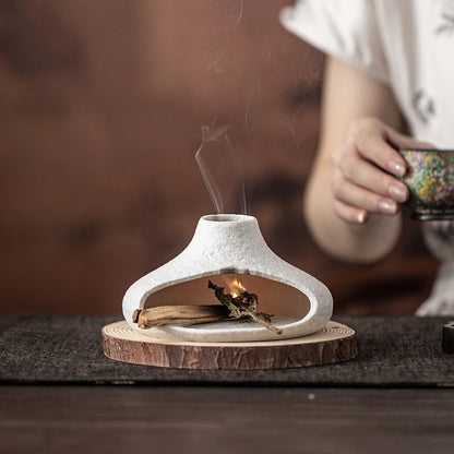 Small Chimney Fireplace Ceramic Aroma Diffuser Incense Burner Aroma Burner