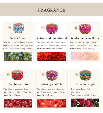 8-Pack Soy Wax Scented Candle Tin Set