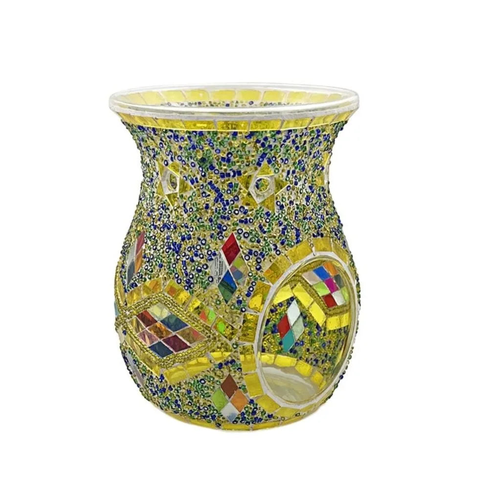 Handmade Mosaic Glass Aroma Lamp – Stained Glass Oil Burner & Candle Holder