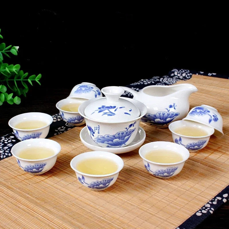 8 Cups Chinese Kung Fu Tea Set Ceramic Teapot Gaiwan Tea Cups Tea Tool - Your Ritual Hub 