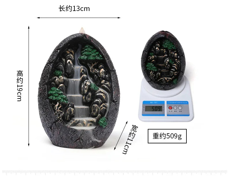 Backflow Incense Burner, Alpine Flowing Water - Your Ritual Hub 