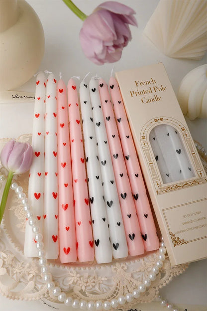 European Printed Long Taper Candles — Smokeless