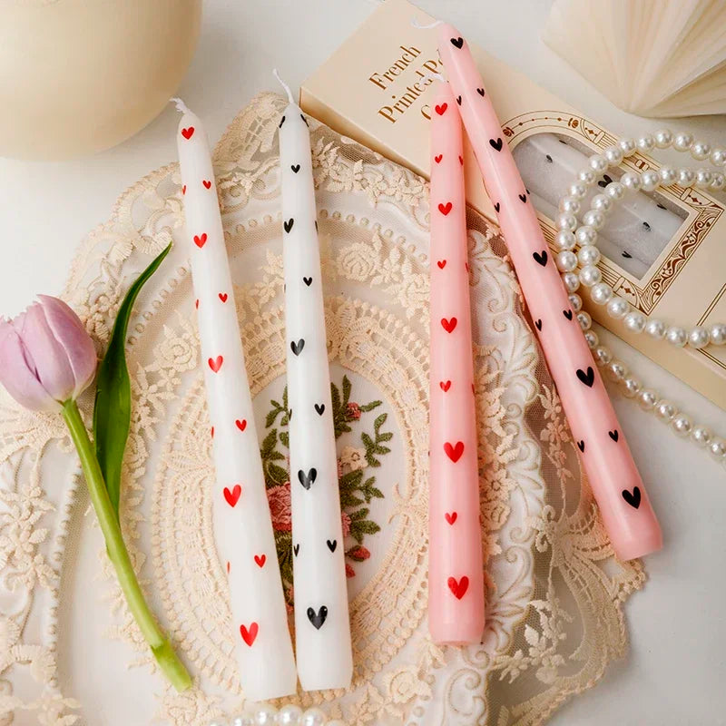 European Printed Long Taper Candles — Smokeless