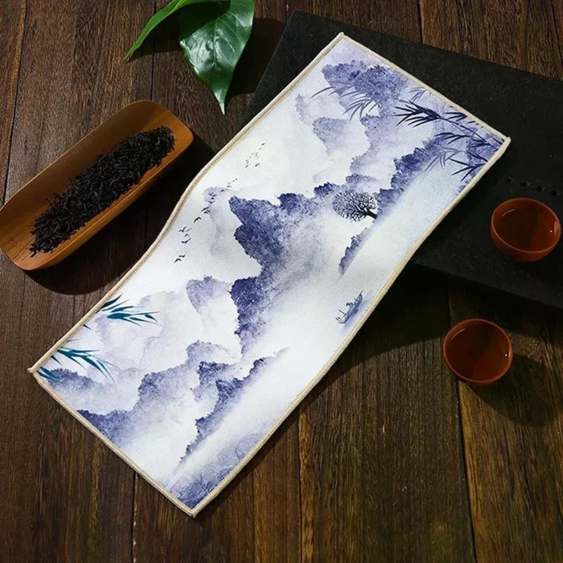 Premium Retro Painted Tea Cloth — 30×18cm