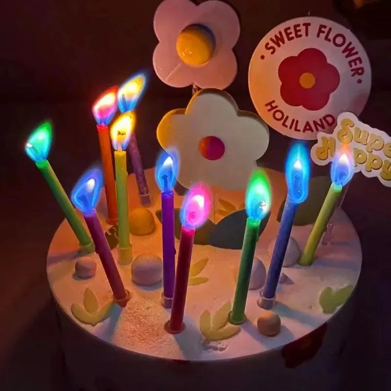 Multicoloured Colourful Flame Candles, 5/12 Pack, Suitable for Birthday Cakes, Birthday Party and Wedding Decorations - Your Ritual Hub 
