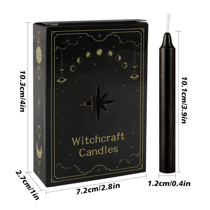 Black Ritual Chime Candles (12-Pack)