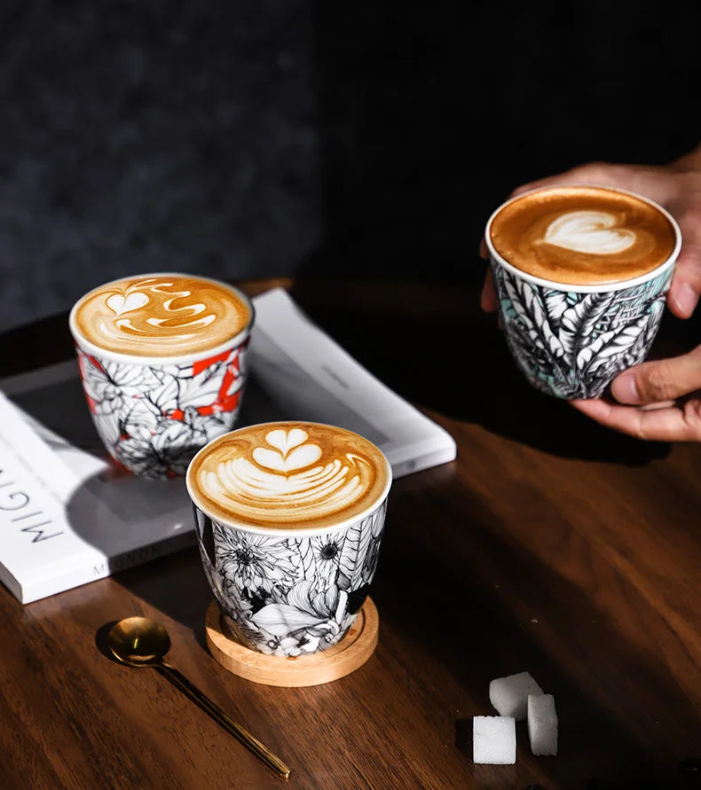 BINCOO Ceramic Coffee Cup Jungle Flower Series - Your Ritual Hub 