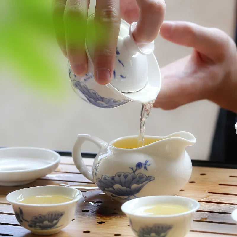 8 Cups Chinese Kung Fu Tea Set Ceramic Teapot Gaiwan Tea Cups Tea Tool - Your Ritual Hub 