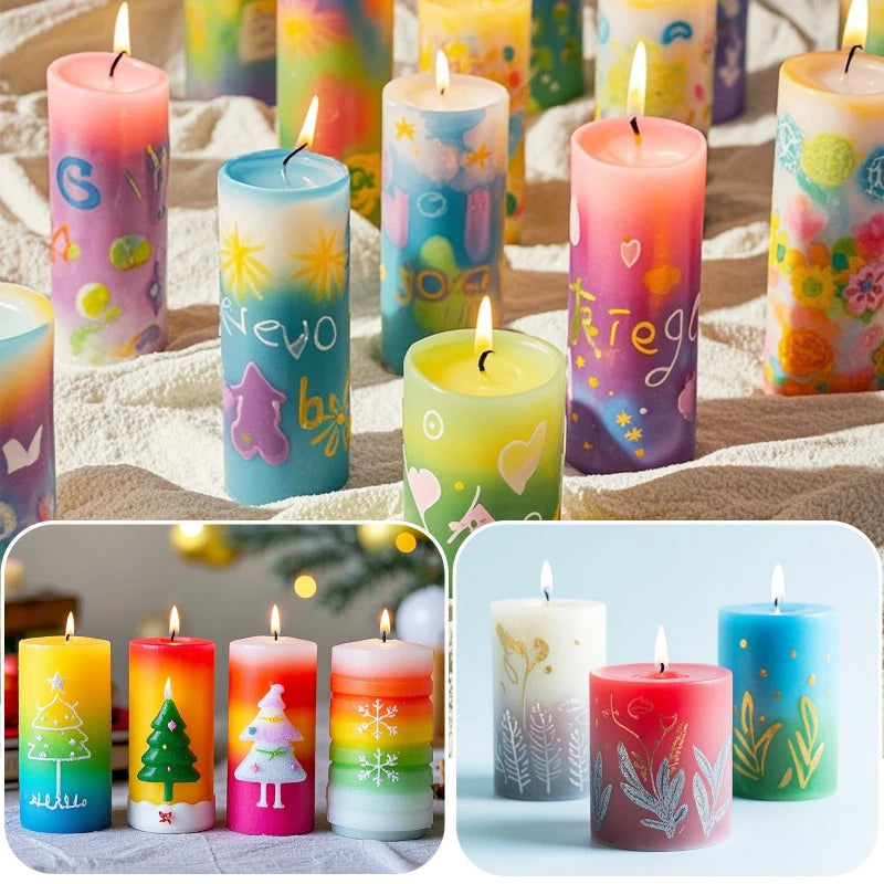 3D Candle Paint Pen Set – 18 Colors for DIY Candle Decorating & Craft Art