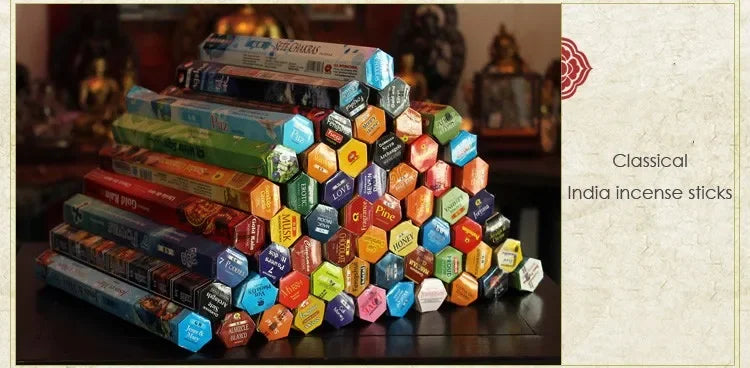 9 Boxes Incense Stick with Incense Plate Authentic Indian Incense Premium Multiple Flavors Mixed Package Random Surprise Hotsale - Your Ritual Hub 
