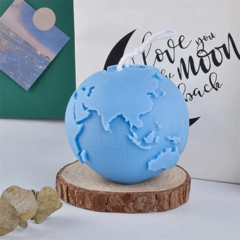3D Earth Candle Silicone Mold Concrete Earth Plaster Mold - Your Ritual Hub 