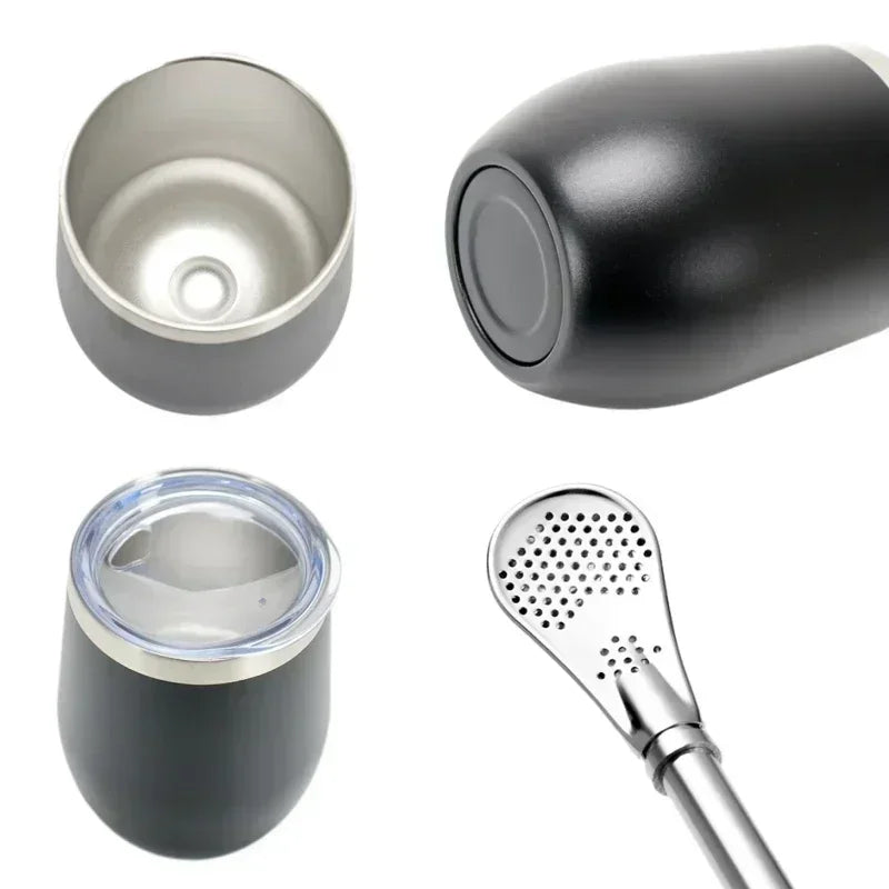 Yerba Mate Gourd & Bombilla Set — Double-Wall Steel