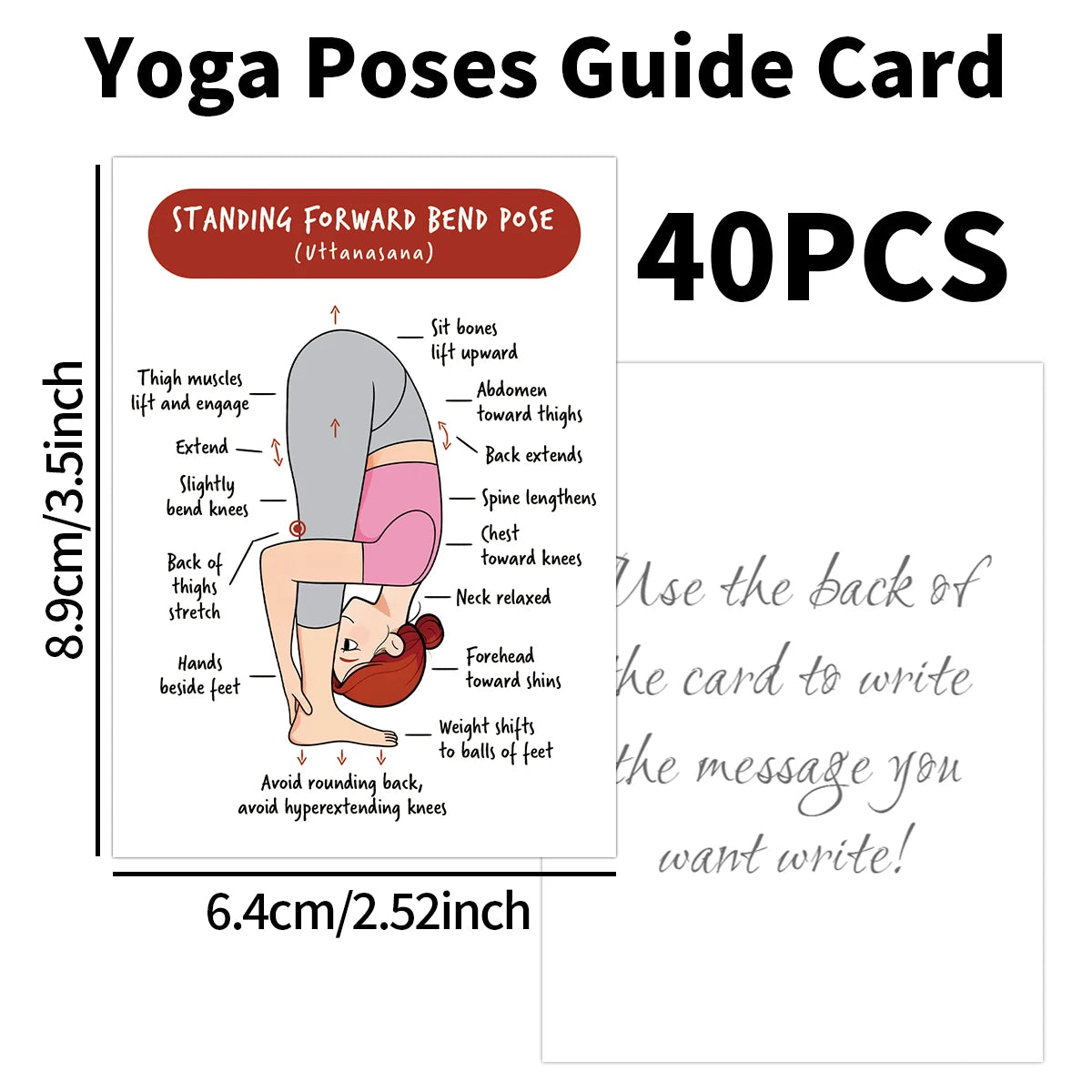 40pcs Yoga Poses Guide Cards,Step-By-Step Detailed Instruction Tool For Yoga