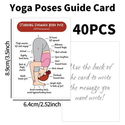 40pcs Yoga Poses Guide Cards,Step-By-Step Detailed Instruction Tool For Yoga