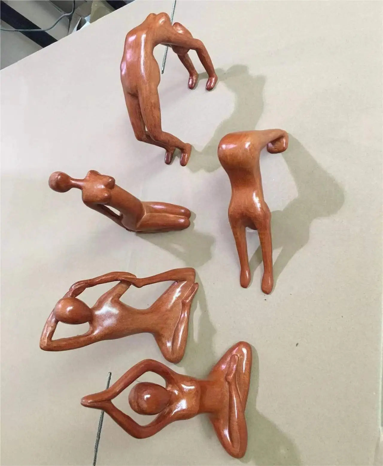 Yoga Girl Wood Carving Wooden Yoga Meditation Statue Handmade Wood Carving