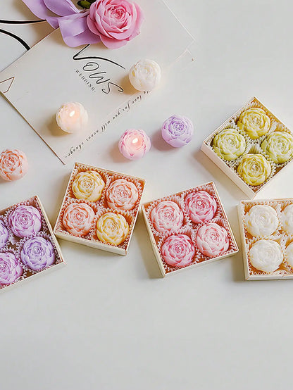 Rose Flower Soy Wax Candle Gift Set