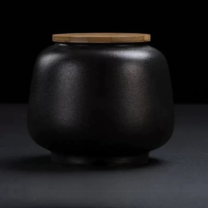 Retro Ceramic Tea Pot Sealed Pu'er Tea Container Chinese Tea Set Decor