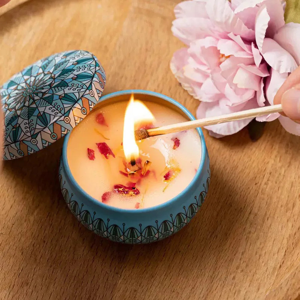 Dried Flower Smokeless Aromatherapy Candle — Gift Set