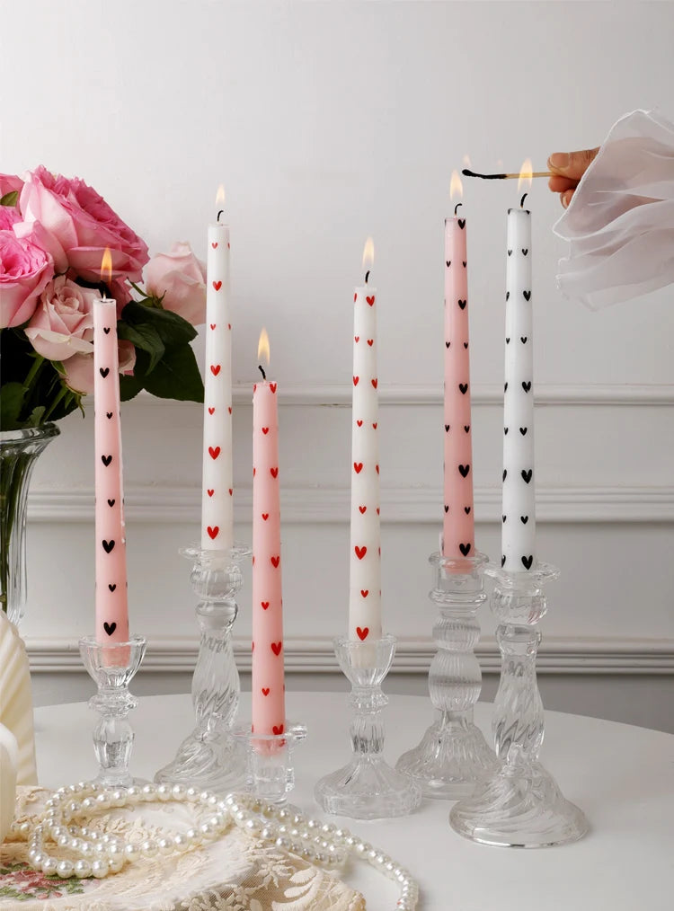 European Printed Long Taper Candles — Smokeless