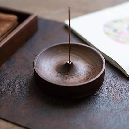 Hand-Carved Circular Incense Burner Holder