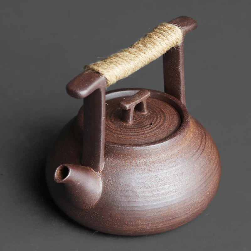 Handmade Coarse Pottery Kung Fu Teapot – Retro Japanese Style Ceramic Tea Maker