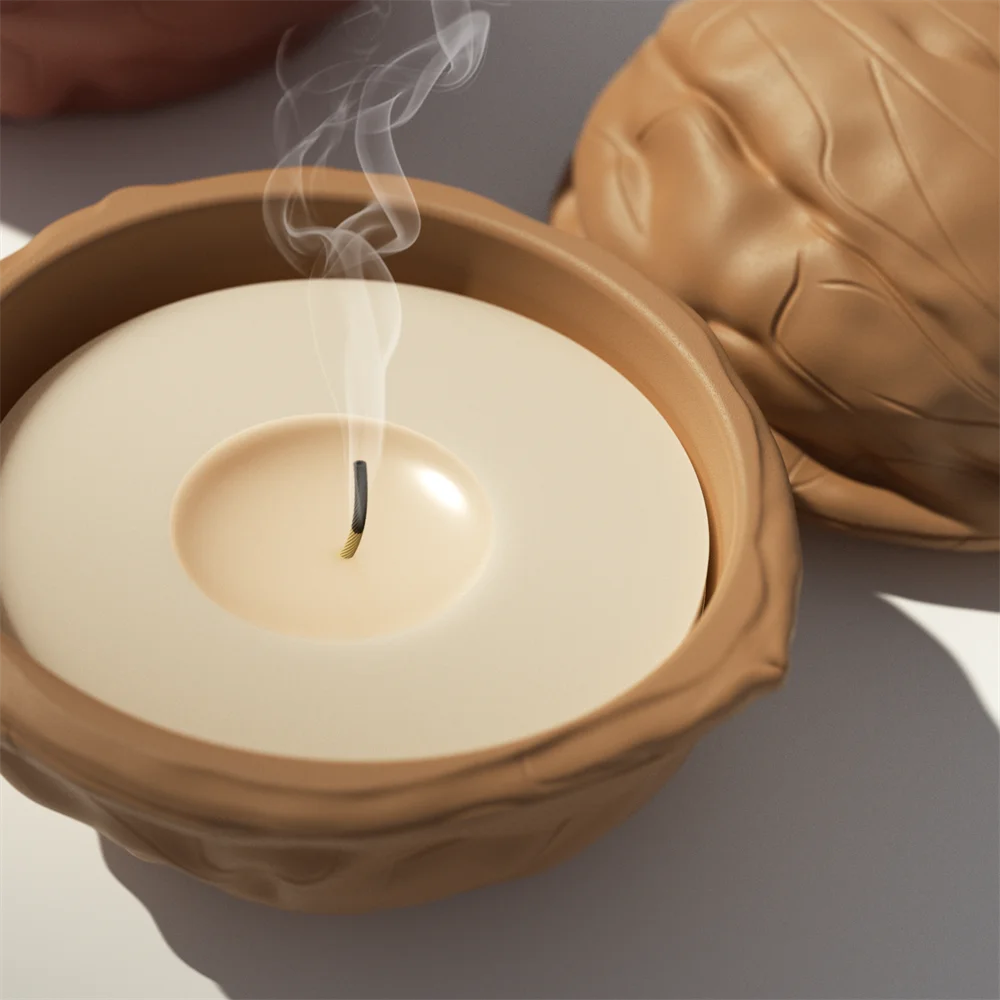 Walnut Shell Silicone Candle Mold – Reusable Candle Jar & Refill Mold