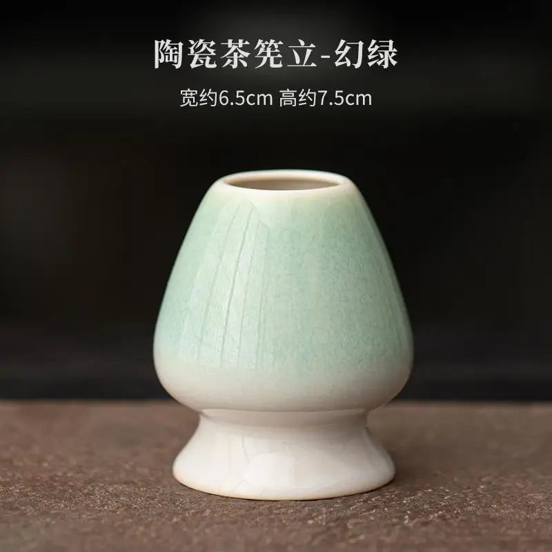 Ceramic Japanese Matcha Whisk & Teaspoon Holder Stand