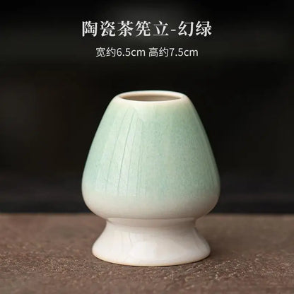 Ceramic Japanese Matcha Whisk & Teaspoon Holder Stand