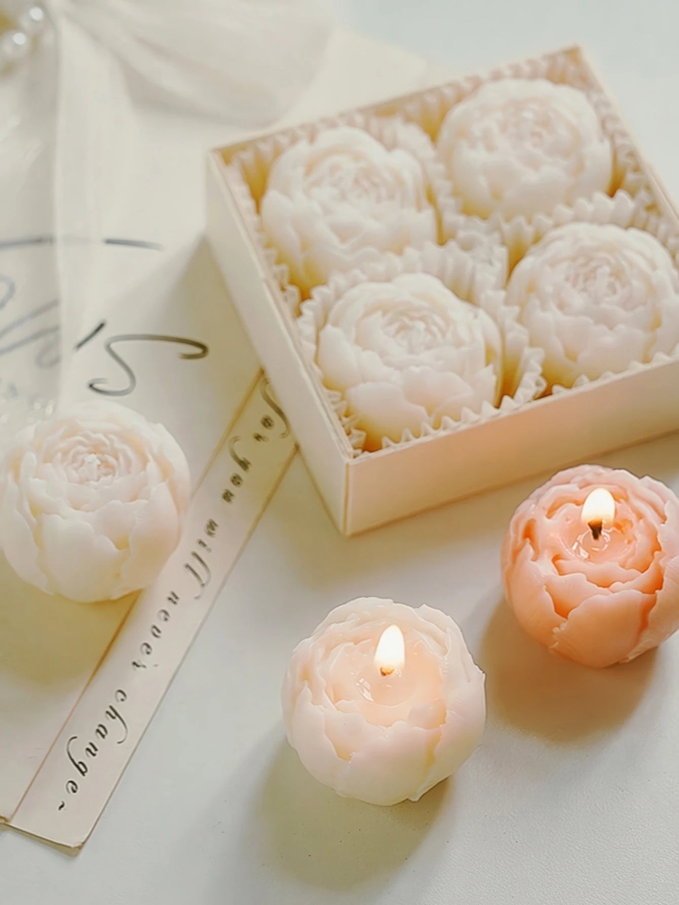 Rose Flower Soy Wax Candle Gift Set