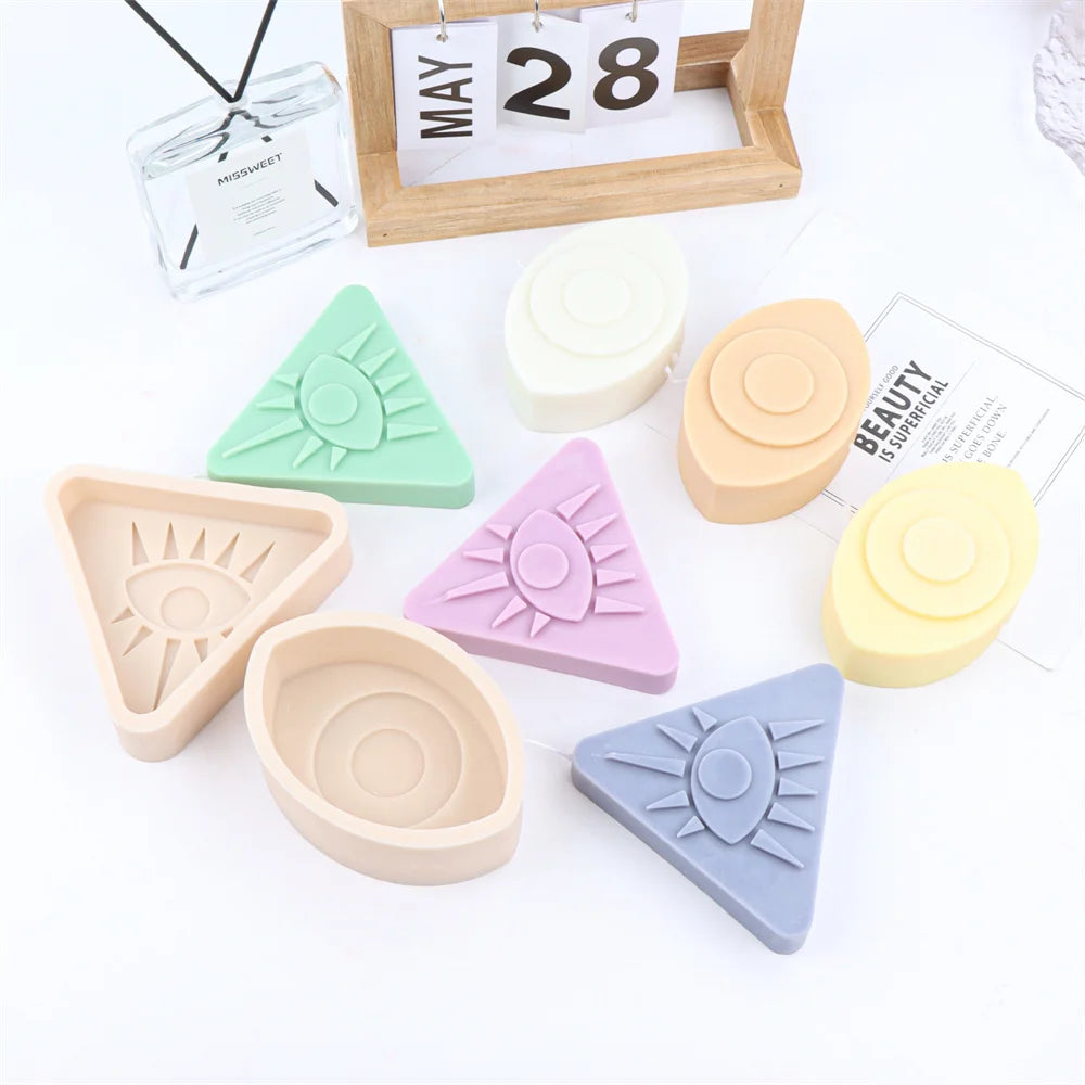 3D Evil Eye Candle Silicone Mold Psychic Geometric Art - Your Ritual Hub 