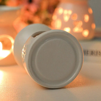 White Ceramic Hollow Aromatherapy Oil Burner
