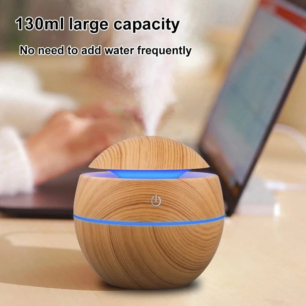Humidifier Electric Air Aroma Diffuser Wood Ultrasonic Air Humidifier Essential Oil Aromatherapy - Your Ritual Hub 