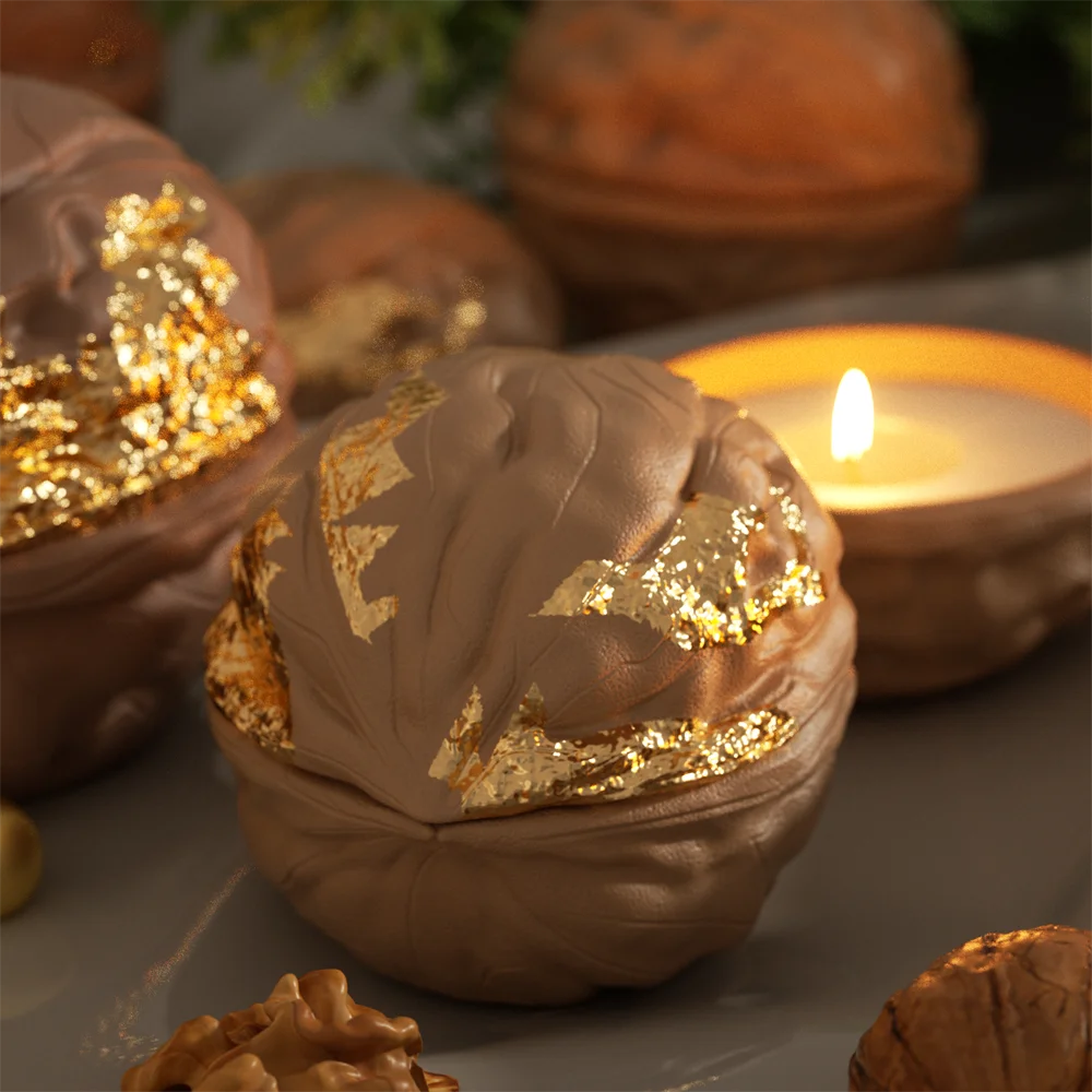Walnut Shell Silicone Candle Mold – Reusable Candle Jar & Refill Mold
