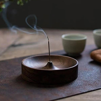 Hand-Carved Circular Incense Burner Holder