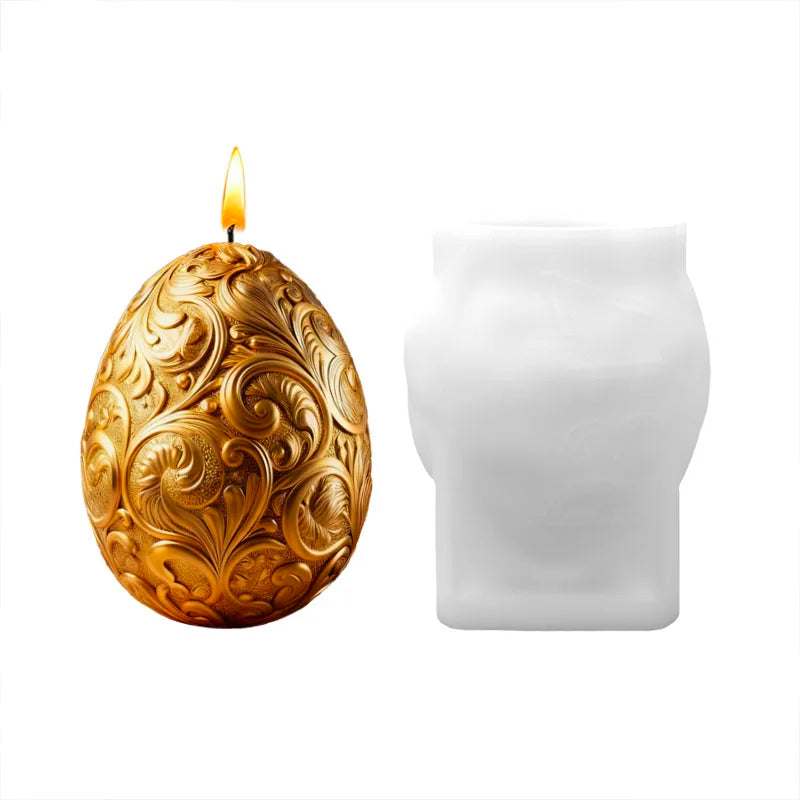 Gilded Baroque Easter Egg Candle Mold Silicone - Your Ritual Hub 