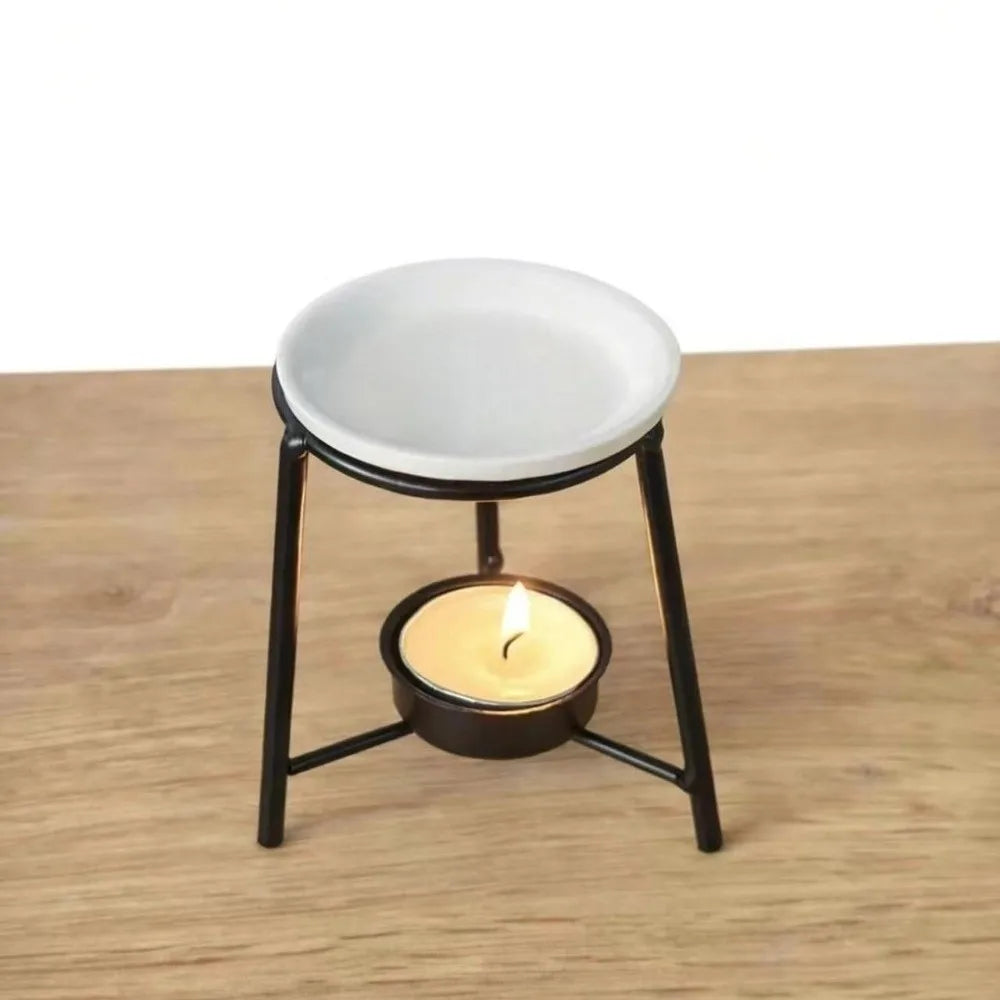 Ceramic Bowl Iron Base Essential Oil Burner - Your Ritual Hub 