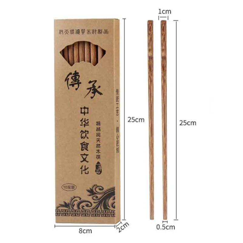 Natural Rosewood Chopsticks, 10-Pair Set