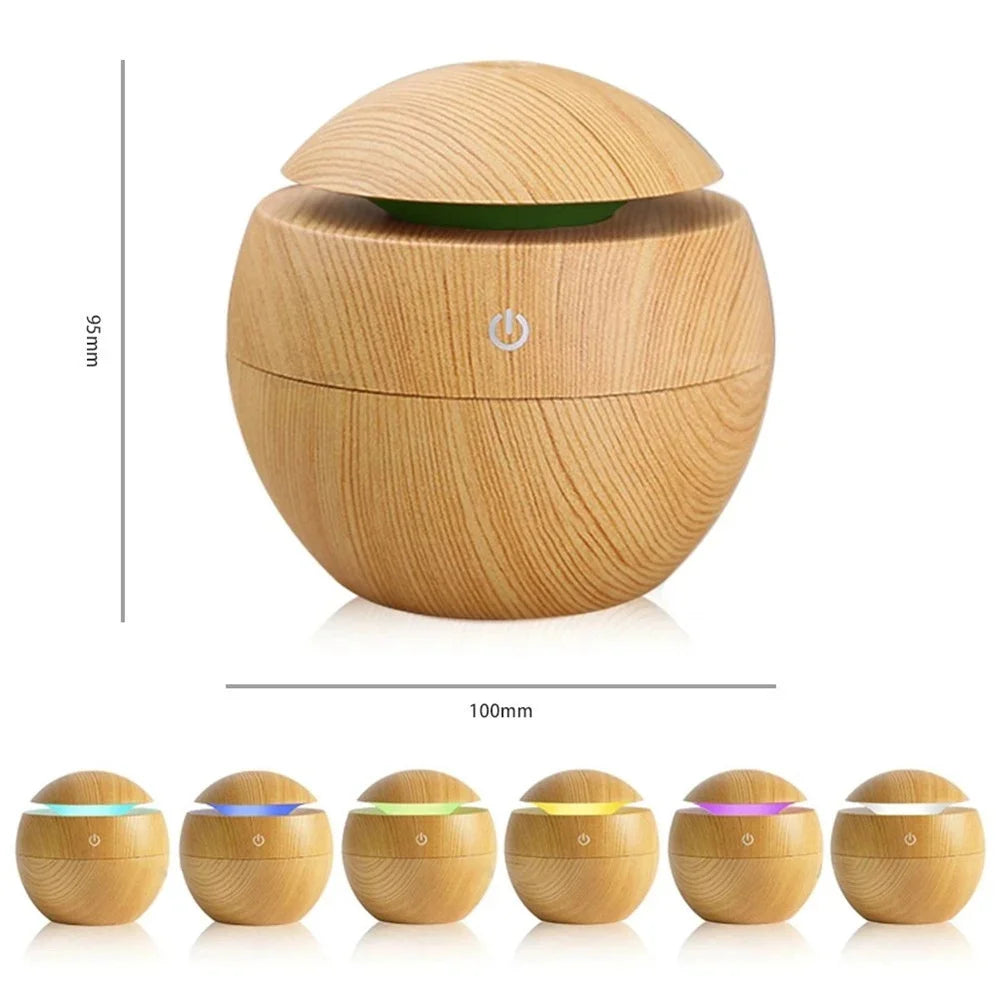 Humidifier Electric Air Aroma Diffuser Wood Ultrasonic Air Humidifier Essential Oil Aromatherapy - Your Ritual Hub 