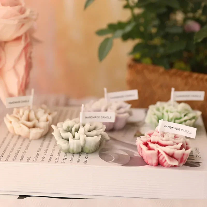 3D Carnation Flower Candle Home Decoration