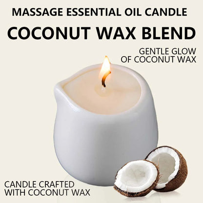 Ceramic Massage Oil Candle Indian Cedar Woody Warm Scented Low Melt Body Massage Candle Warm Oil Skin Nourishing