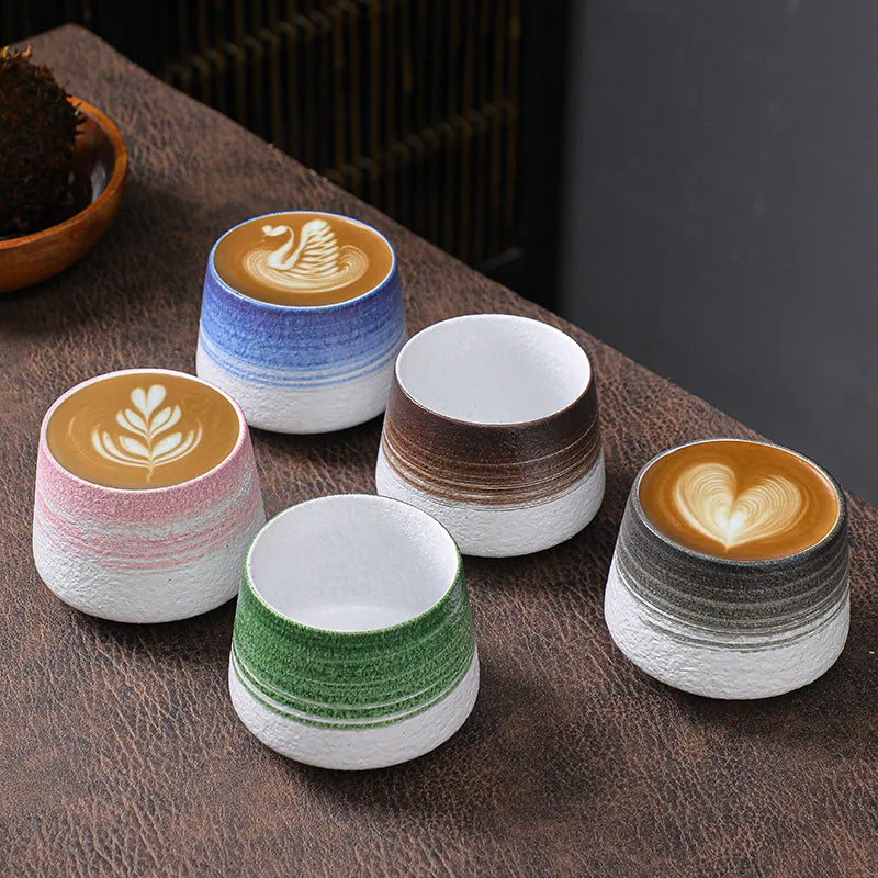 Retro Colorful Tea Cups 200ml Cute Coarse Ceramic Coffee Mugs - Your Ritual Hub 