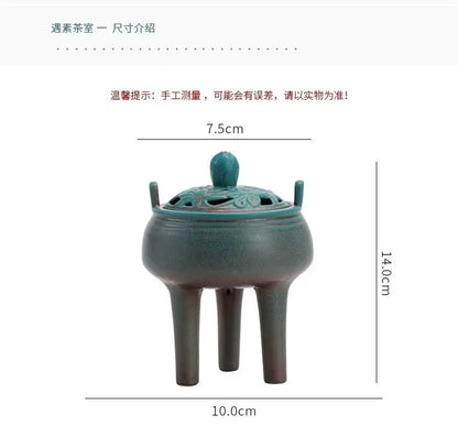 Ceramic Sandalwood Incense Burner — Buddha Tea Ceremony Decor