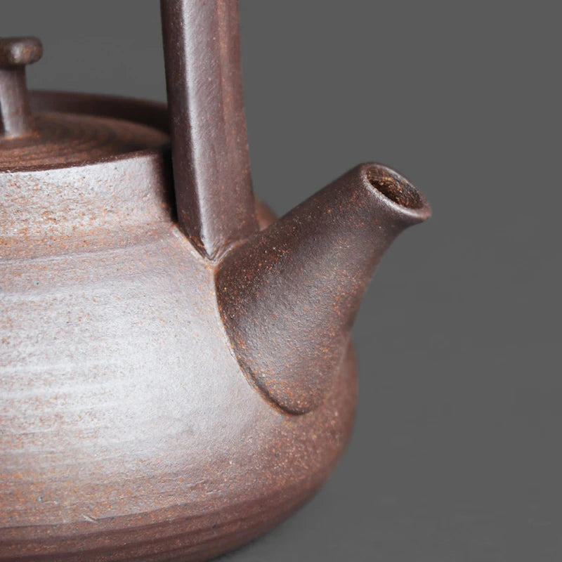 Handmade Coarse Pottery Kung Fu Teapot – Retro Japanese Style Ceramic Tea Maker