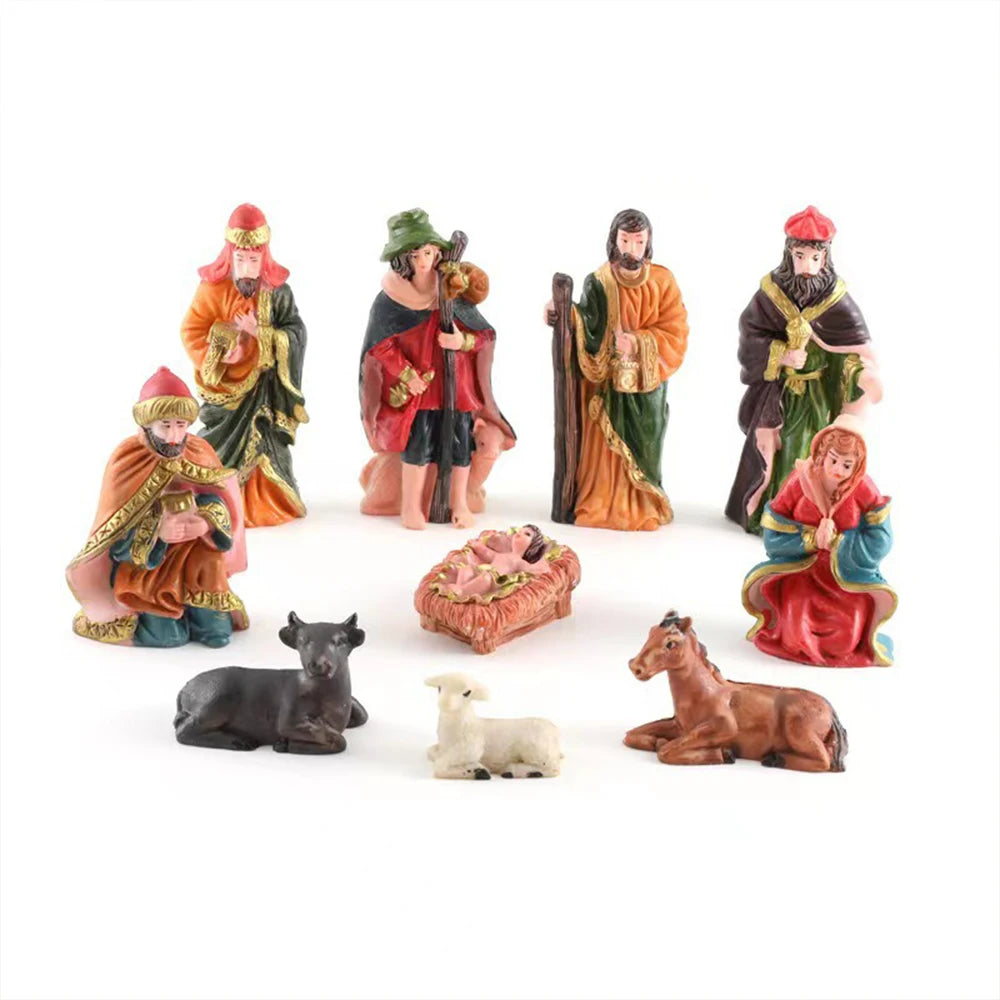 10-Piece Christmas Nativity Scene Figurine Set – Premium Resin Holiday Decor