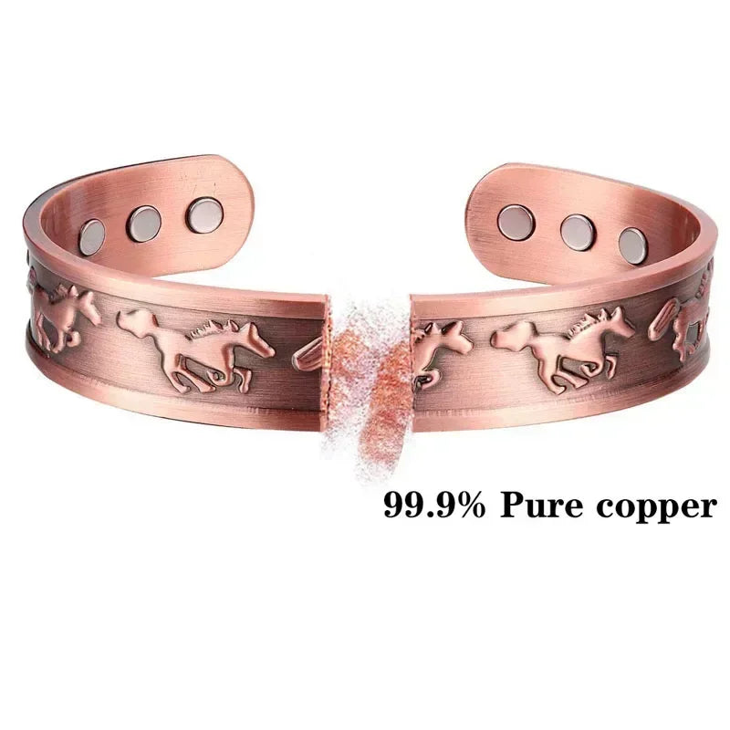 Pure Copper Magnetic Bracelet | Adjustable Therapy Bangle for Men & Women