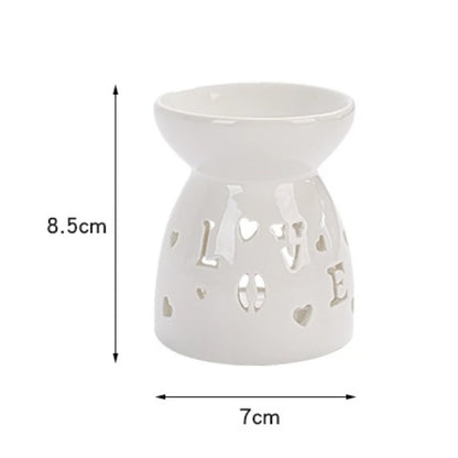 White Ceramic Hollow Aromatherapy Oil Burner