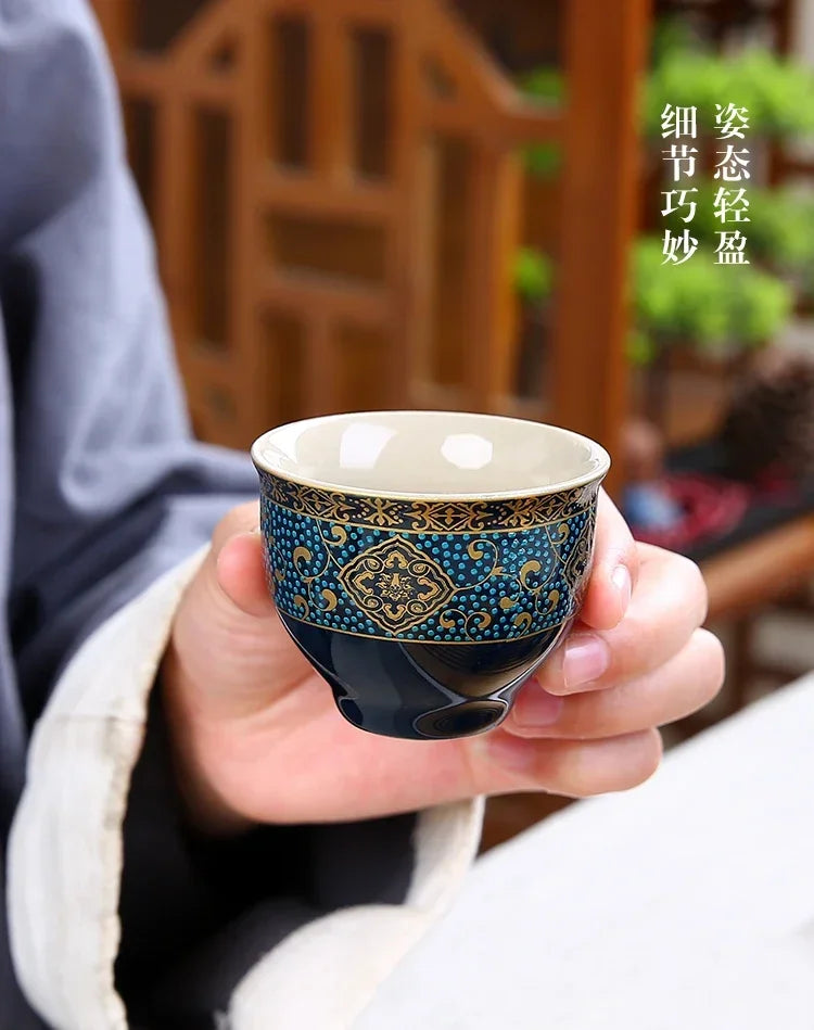 8 Pcs Set Semi Automatic Tea Sets Chinese  Ceramic