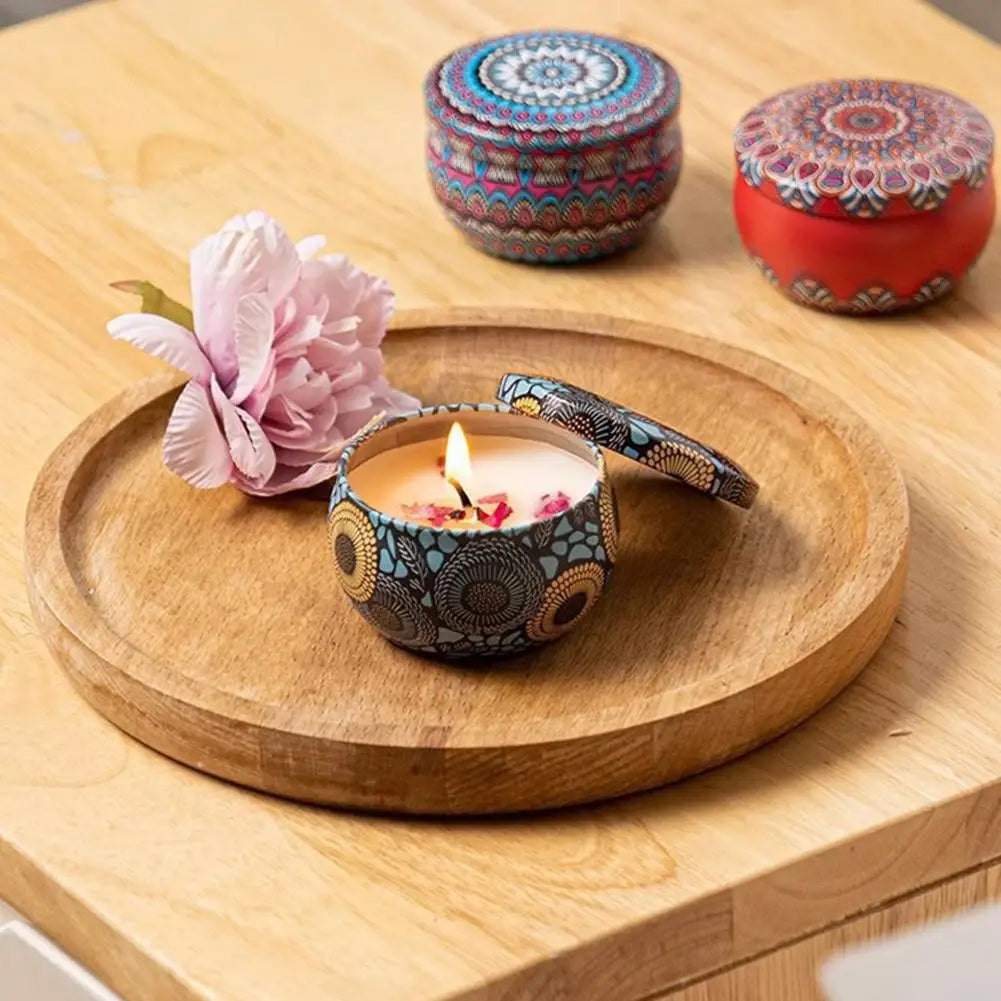 Dried Flower Soy Wax Candle in Tin