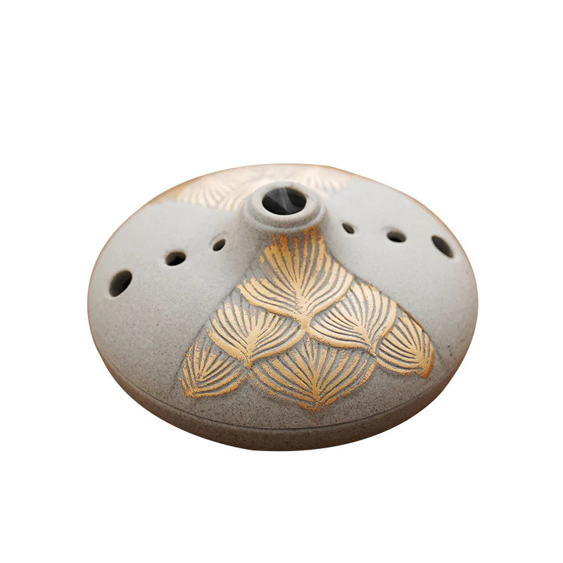 Lotus Ceramic Incense Burner – Retro Aromatherapy Dish for Wormwood, Tea Ceremonies & Home Rituals